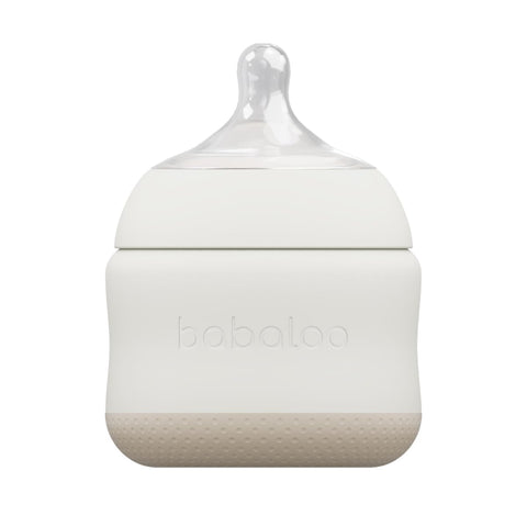 Baby-Led Silicone Baby Bottle, Airless, Anti-Colic, 8oz Creme 1pk