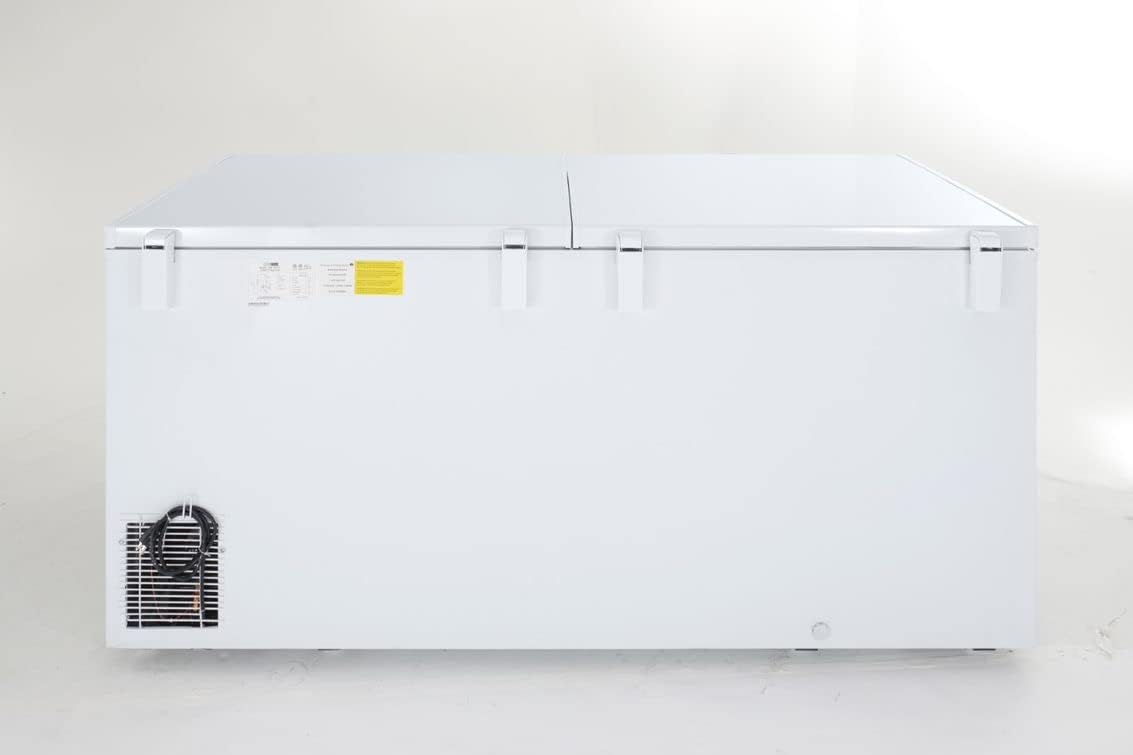 Kratos Commercial Chest Freezer, 30 Cu Ft Capacity, Solid Top, White, Large Storage