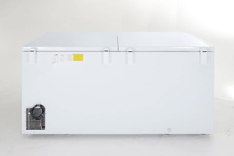 Kratos Commercial Chest Freezer, 30 Cu Ft Capacity, Solid Top, White, Large Storage