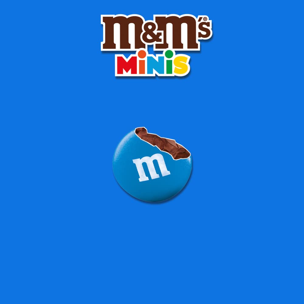 M&M'S MINIS Milk Chocolate Summer Candy Bulk Summer Snacks, Family Size, 16.9 Oz Resealable Bag (Pack of 2)