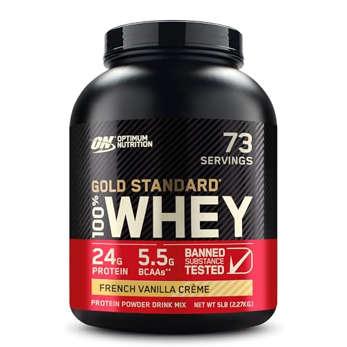 Optimum Nutrition Gold Standard 100% Whey Protein Powder, French Vanilla Creme, 5 Pound (Packaging May Vary)