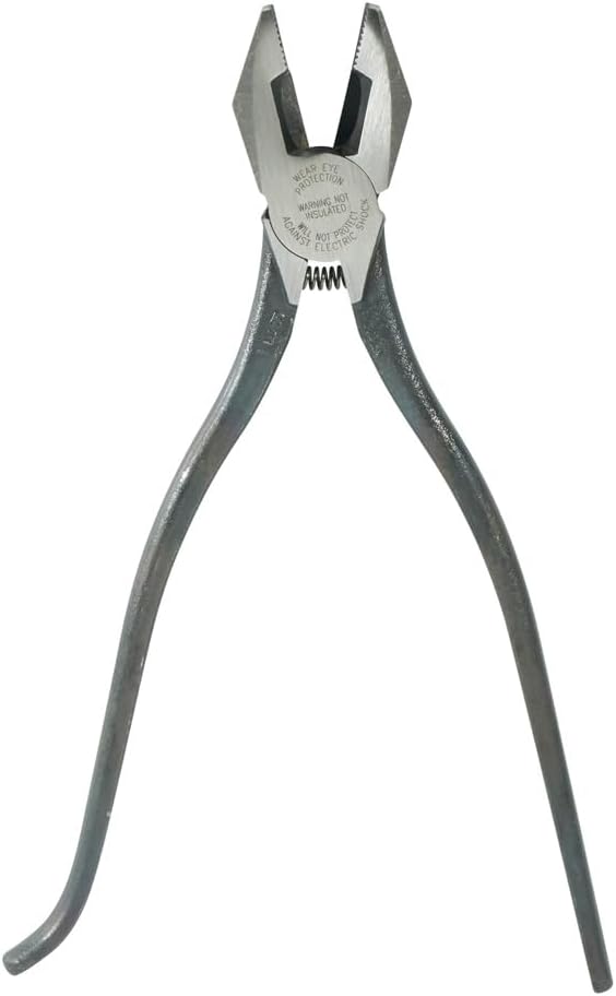 Klein Tools 201-7CST Rebar Work Pliers with Spring-Loaded Action, Induction Hardened Knives and Handle Tempering
