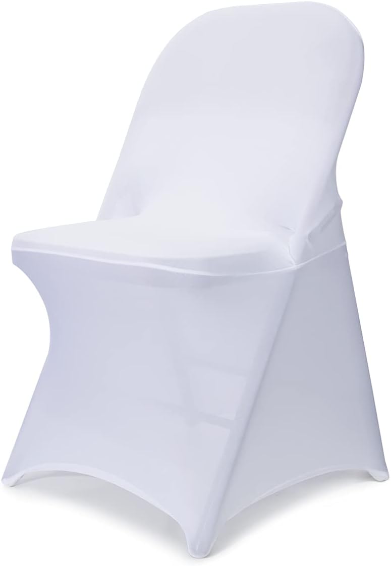 Babenest Stretch Spandex Folding Chair Covers for Wedding, 50PCS White