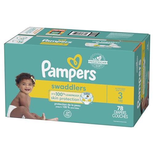 Pampers Swaddlers Diapers - Size 3, 78 Count, Ultra Soft Disposable Baby Diapers