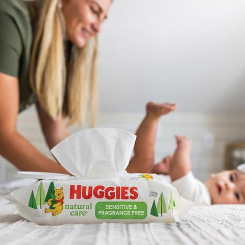 Baby Wipes, Huggies Natural Care Sensitive Baby Diaper Wipes, Unscented, Hypoallergenic