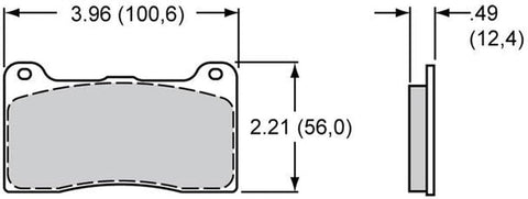 Wilwood 150-9136K BP-10 Dynapro Caliper Type Brake Pad Set - 4 Piece