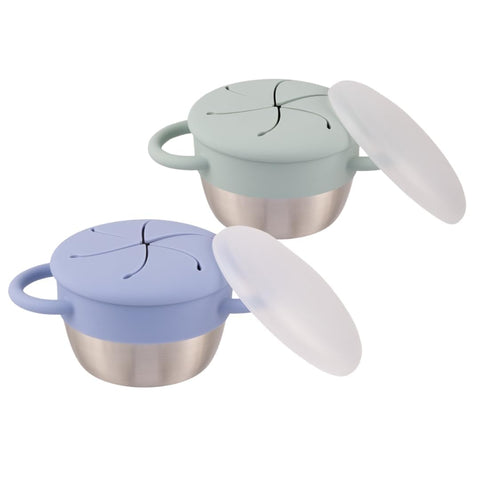 Elk and Friends Kids/Toddler Stainless Steel Snack Cups + Travel Lids | 2pk
