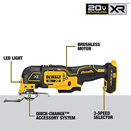 DEWALT 20V MAX XR Oscillating Tool Kit, 3-Speed (DCS356C1)