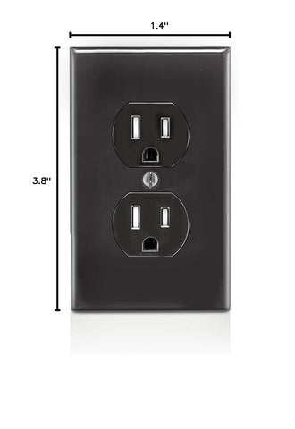 Leviton 15 Amp, 125 Volt, Tamper Resistant, Duplex Receptacle, Residential Grade, Grounding, T5320-E, Black