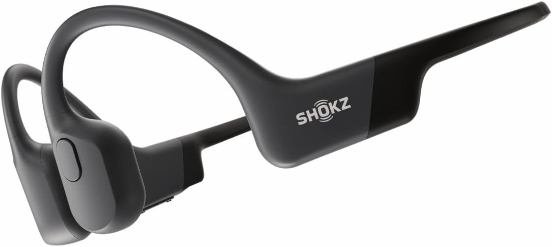 SHOKZ OpenRun Bone Conduction Open-Ear Bluetooth Sport Headphones, Black