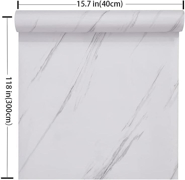 Marble Contact Paper White Peel and Stick Wallpaper 15.8"×118"