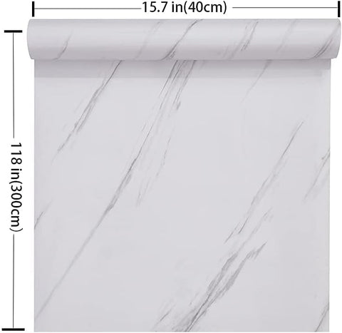 Marble Contact Paper White Peel and Stick Wallpaper 15.8"×118"