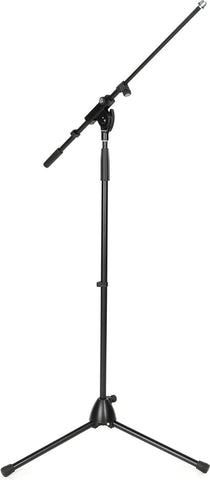 K&M König & Meyer 21075.500.55 Tripod Microphone Stand - Adjustable Telescoping 1-Piece Boom Arm - Professional Grade - Heavy Duty with Folding Leg Base - German Made - Black