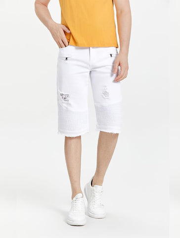 Lavnis Men's Denim Shorts Ripped Distressed Jean Shorts