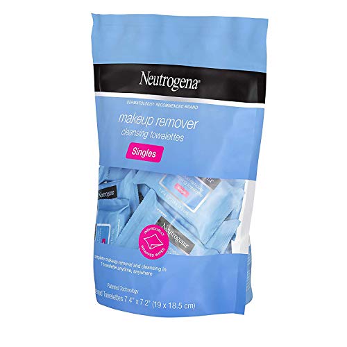 Neutrogena Makeup Remover Cleansing Towelette Singles, Daily Face Wipes to Remove Dirt, Oil, Makeup & Waterproof Mascara, Individually Wrapped, 20 ct (Pack of 2)