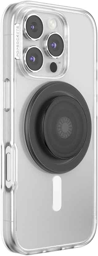 PopSockets Phone Grip for MagSafe, Magnetic Holder- Black Transluscent