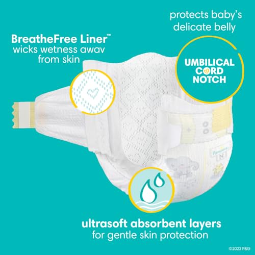 Pampers Swaddlers Newborn Diapers - Size 0, 140 Count, Ultra Soft Disposable Baby Diapers