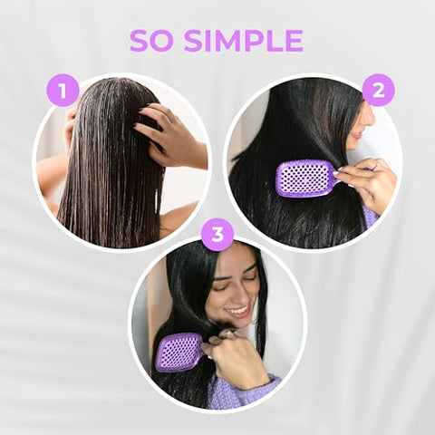 FHI Heat UNbrush Detangling Brush for Pain-Free Brushing on All Wet or Dry Hair Types — Durable DuoFlex Anti-Static Bristles, Lightweight Handle, Vented Hair Brush, Amethyst Lavender