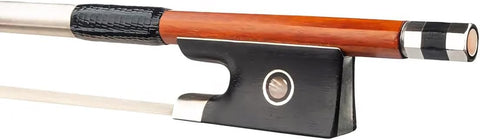 AMZZ Professional 1/2 Violin Bow – Brazilwood, Ebony Frog, White Horsehair, Handmade & Balanced for Students & Advanced Players