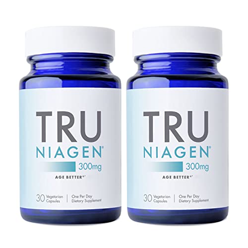 TRU NIAGEN - Patented Nicotinamide Riboside NAD+ Supplement. NR Supports Cellular Energy Metabolism & Repair, Vitality, Healthy Aging of Heart, Brain & Muscle - 30 Servings / 30 Capsules - Pack of 2