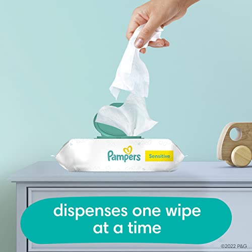 Pampers Baby Wipes Refills, 576 count - Sensitive Water Based Hypoallergenic and Unscented Baby Wipes (Packaging May Vary)