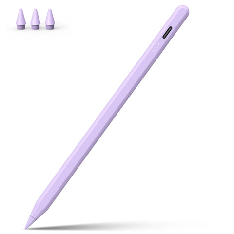 Stylus Pen for iPad, 13 mins Fast Charge for Apple iPad Pencil with Palm Rejection, Compatible with 2018-2024 iPad Air 3/4/5/6, iPad Mini 5/6, iPad 6/7/8/9/10, iPad Pro 11"/12.9"/13" (Purple)
