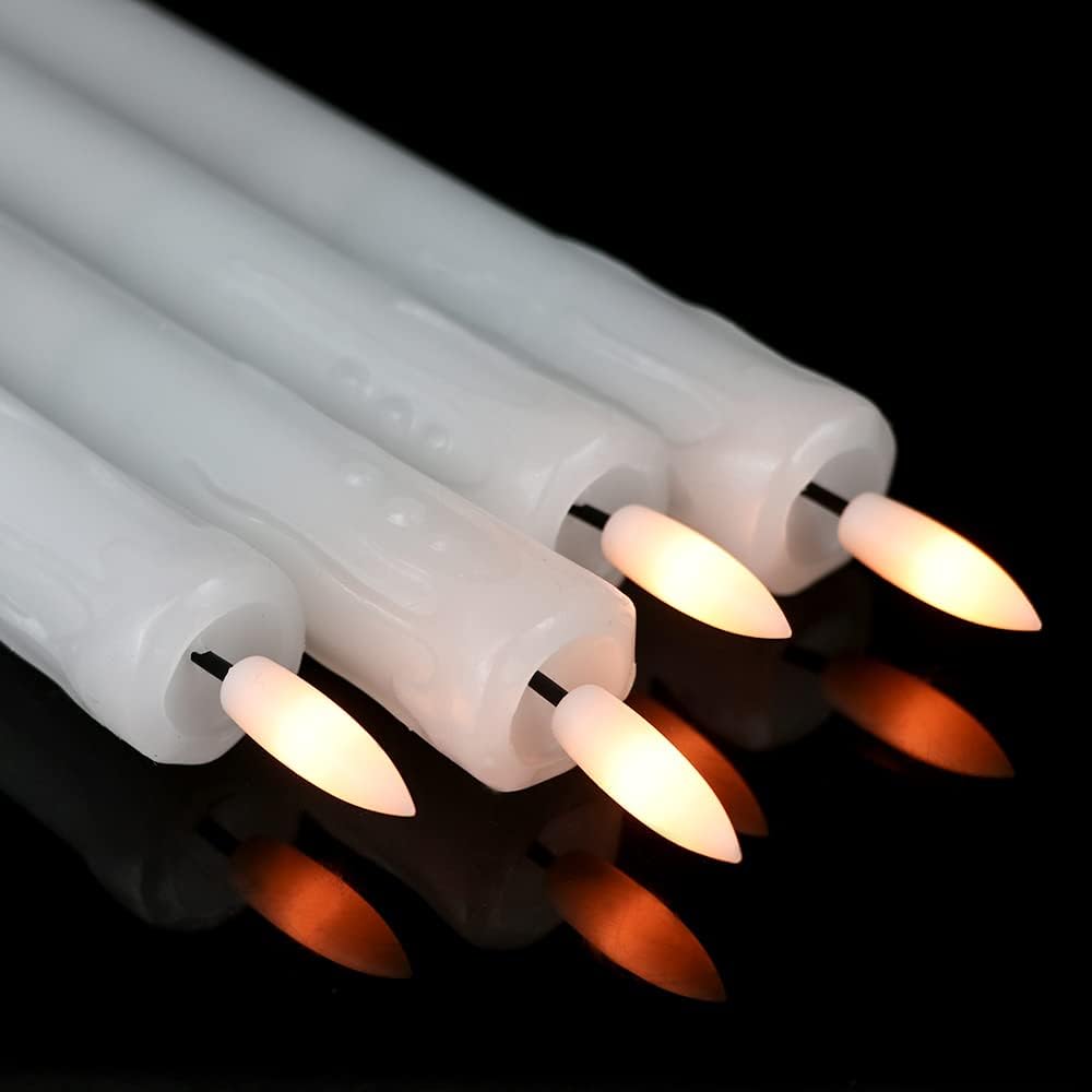 GenSwin Drip Wax Flameless Taper Candles Battery Operated with Remote Timer