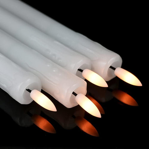 GenSwin Drip Wax Flameless Taper Candles Battery Operated with Remote Timer