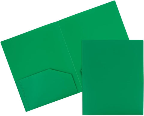 JAM PAPER Heavy Duty Plastic 2 Pocket Extra Tough School Folders - Assorted Primary Colors - 6/Pack