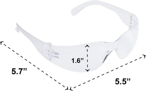 ROAR Men's Flexible Safety Glasses, Clear, 12 Pairs Per Box, ANSI Z87+ Certified, UV Protection, Comfortable, Durable, Impact Resistant