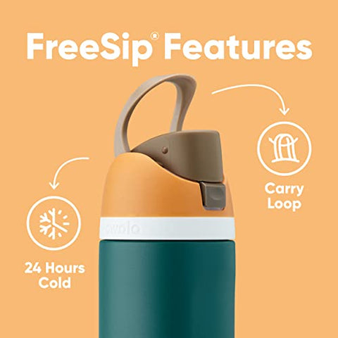 Owala FreeSip Insulated Stainless Steel Water Bottle with Straw for Sports, Travel, and School BPA-Free Sports Water Bottle, 24 oz, Denim