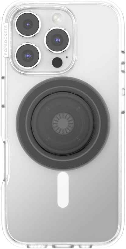 PopSockets Phone Grip for MagSafe, Magnetic Holder- Black Transluscent