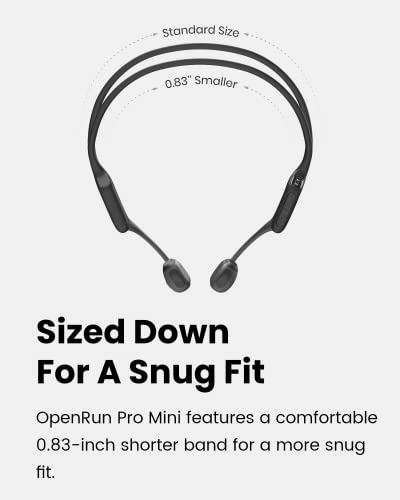 SHOKZ OpenRun Pro Mini - Premium Bone Conduction Open-Ear Bluetooth Sport Headphones - Sweat Resistant Wireless Earphones for Workouts and Running with Deep Base - Built-in Mic, with Headband