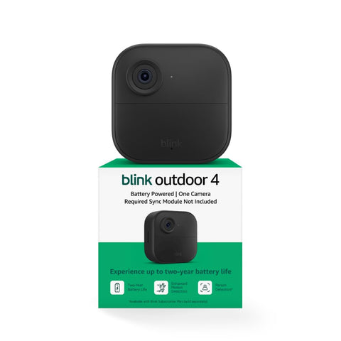 Blink Outdoor 4 – Wireless smart security camera, two-year battery life, two-way talk. Required Sync Module not included – Add-on camera