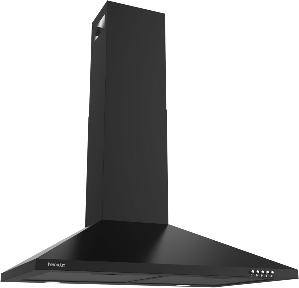 Hermitlux 30 inch Wall Mount Range Hood, Vent Hood for Kitchen with Charcoal Filter, Ducted/Ductless Convertible，Black