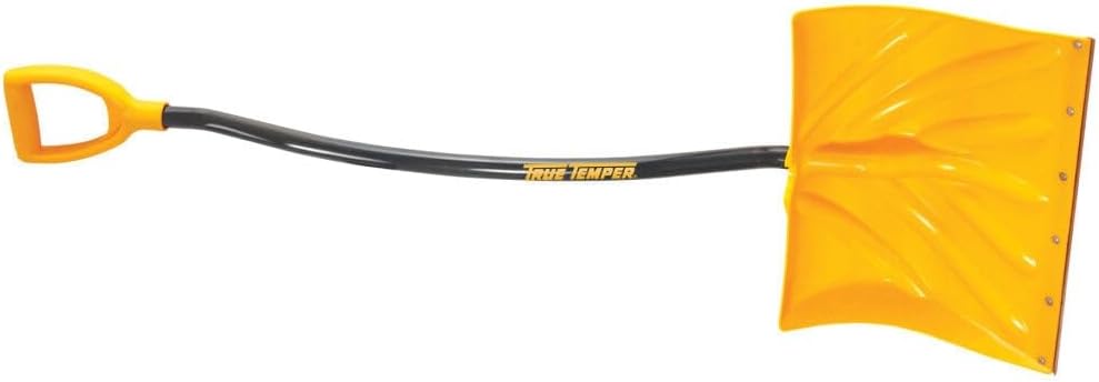 TRUE TEMPER 1603400 Poly Snow Shovel/Pusher with Ergonomic D-Grip Steel Handle, 54-Inch