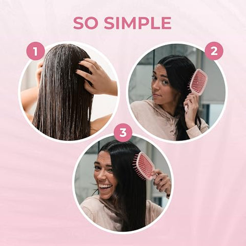 FHI Heat UNbrush Detangling Brush for Pain-Free Brushing on All Wet or Dry Hair Types — Durable DuoFlex Anti-Static Bristles, Lightweight Handle, Vented Hair Brush, Peony Light Pink