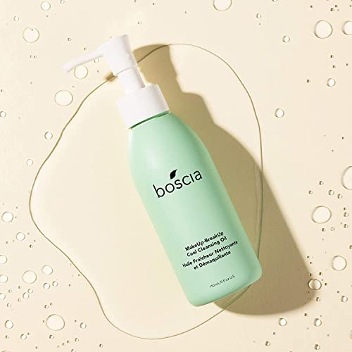 BOSCIA MakeUp-BreakUp Cool Cleansing Oil - Vegan & Cruelty-Free - Oil-Based Face Cleanser Makeup Remover - For Dry, Normal, Combination & Oily Skin Types - With Rose Hip & Vitamin E - 150 mL