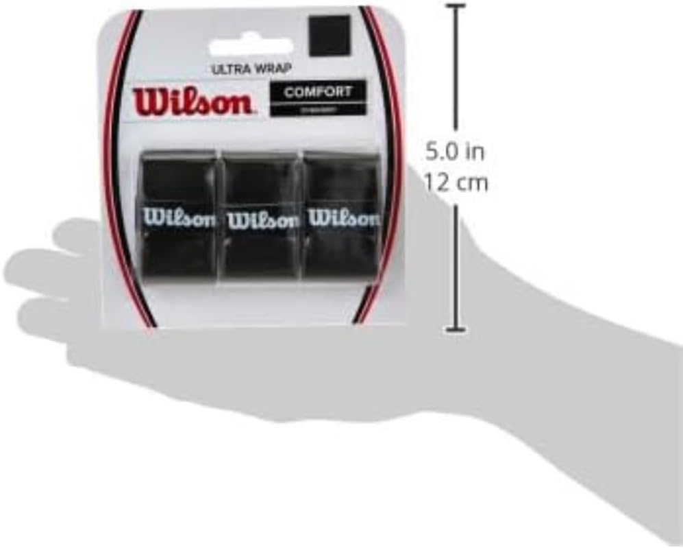 WILSON Sporting Goods Ultra Wrap Tennis Overgrip (3-Pack), Black (WRZ403000)