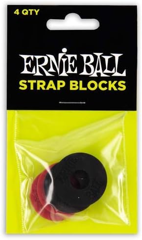 Ernie Ball Strap Blocks, Rubber (P04603), Red & Black