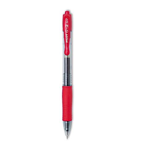 Pilot, G2 Premium Gel Roller Pens, Fine Point 0.7 mm, Red, Pack of 12