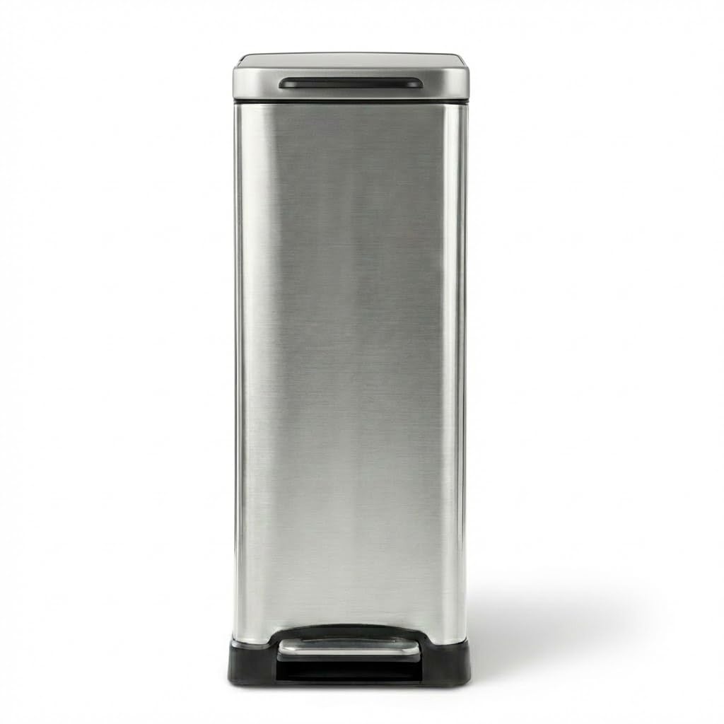 Home Zone Living 12 Gallon Kitchen Trash Can with Slim Fit Design