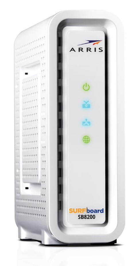 ARRIS SURFboard SB8200 DOCSIS 3.1 Cable Modem , Approved for Comcast Xfinity, Cox, Charter Spectrum, & more , Two 1 Gbps Ports , 1 Gbps Max Internet Speeds , 4 OFDM Channels