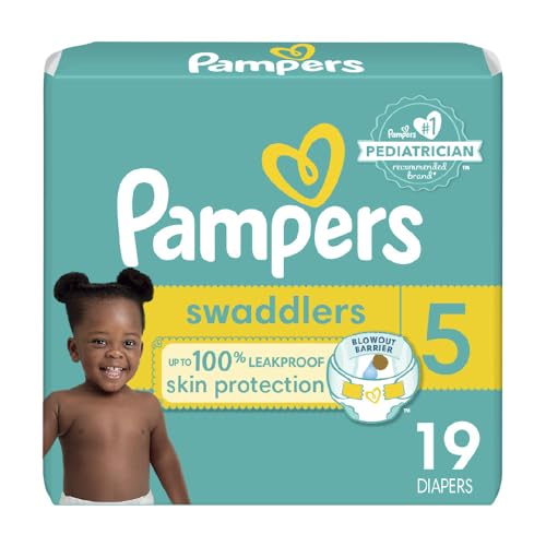 Pampers Swaddlers Diapers - Size 5, 19 Count, Ultra Soft Disposable Baby Diapers