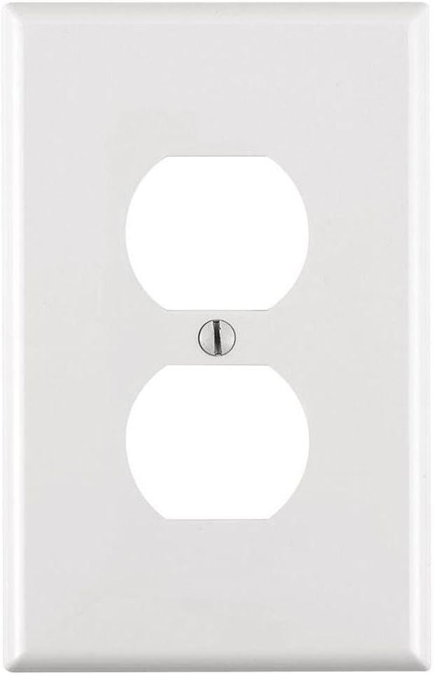 Leviton 1-Gang 1-Duplex, Midway Size Wallplate, Hot Stamped Isolated Ground, Orange, 1 Pack, PJ8-IG, Orange