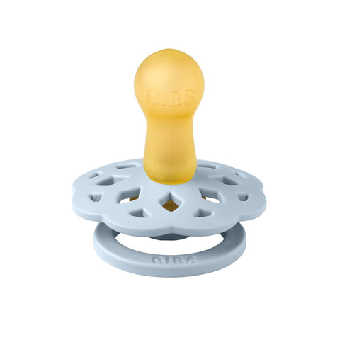 BIBS Boheme Soother 2-Pack. BPA Free Dummy Pacifier, Symmetrical Nipple. Natural Rubber Latex, Made in Denmark. 0-6 Months (Pack of 2), Baby Blue/Island Sea