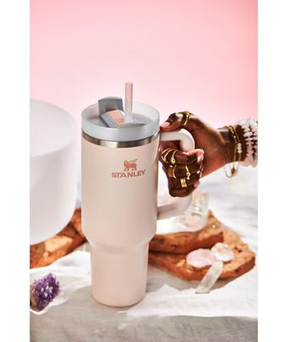 Stanley Quencher H2.0 FlowState Stainless Steel Vacuum Insulated Tumbler with Lid and Straw for Water, Iced Tea or Coffee, Smoothie and More, Rose Quartz 2.0, 40 OZ / 1.18 L