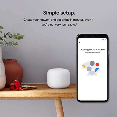 Google Nest Wifi - AC2200 - Mesh WiFi System - Wifi Router - 2200 Sq Ft Coverage - 1 pack