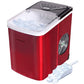 Frigidaire Compact Countertop Ice Maker, 26lbs of Ice per day, Red Stainless