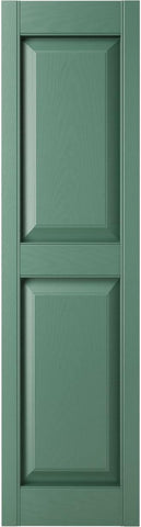 Ekena Millwork Lifetime Vinyl LP2S14X05500FG Standard Two Equal Panel Vinyls, Raised Panel Vinyl Shutters, w/Installation Shutter-Lok's & Matching Screws (Per Pair), 14 3/4"W x 55"H, Forest Green